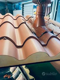 Pannelli copertura effetto coppo coibentato .