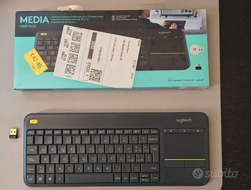 Tastiera Wireless con Touchpad Logitech K400 Plus