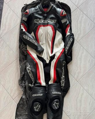 Tuta moto pelle intera taglia 52 alpinestar