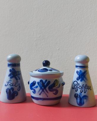 set vintage in ceramica gres smaltata M.Schilz