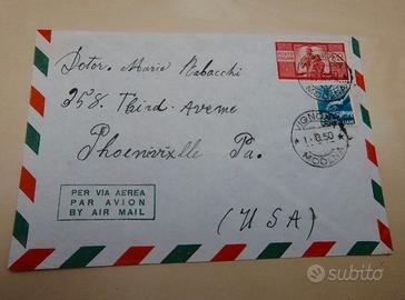 Busta 1950 VIGNOLA per USA - Mista Democratica 100