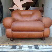 Poltrona vintage anni 70 pelle,  italian design