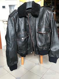 Giacca in Pelle Bomber stile Aviator