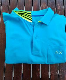 Polo Uomo SUN68 Celeste con Taschino -Taglia XXL  