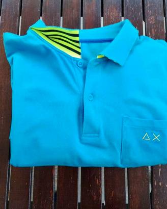 Polo Uomo SUN68 Celeste con Taschino -Taglia XXL  