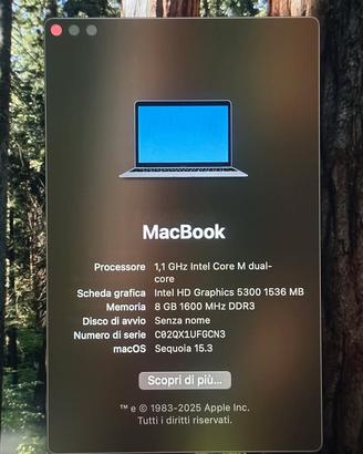 macbook 12 sequia 2026 ssd250 gb 800grammi perfett