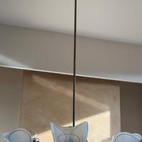 Lampadario anni 50 ottone e vetro
