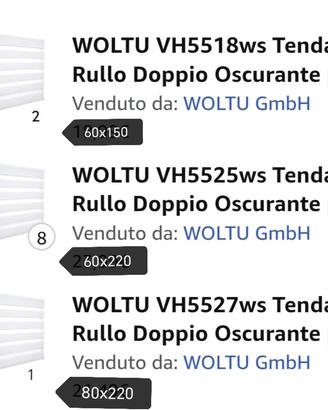Tende a rullo da interni color bianco
