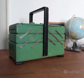 scatola cestino porta cucito vintage art decò