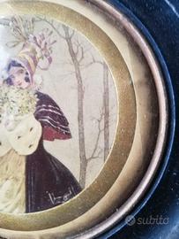 piccolo dipinto su carta firmato basso destra