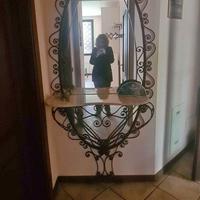 Specchio consolle in ferro battuto