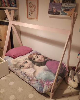 Letto a capanna per bambini + materasso