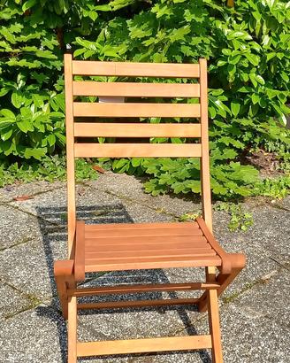 Sedia pieghevole in legno di acacia