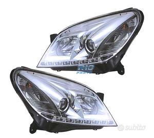 FARI OPEL ASTRA H 04-09 LUCE DIURNA LED FONDO CROM