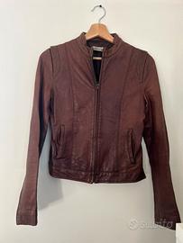 Giacca pelle color cognac