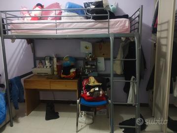 struttura soppalco in ferro per letto