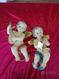 Coppia angioletti in resina da muro