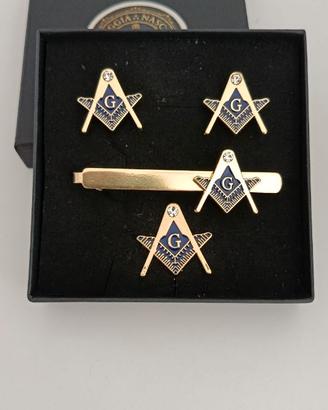 Kit Elegante Accessori Uomo ORO e BLU - Serie Limi