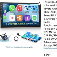 Autoradio Android 13 9" per Toyota Avensis 200-2/8