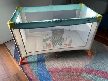 box / lettino da viaggio + materassino antisoffoco