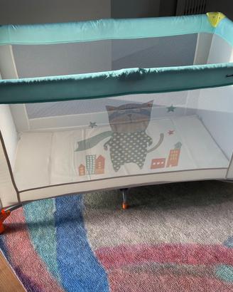 box / lettino da viaggio + materassino antisoffoco
