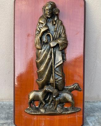 Quadro Gesù Buon Pastore Bassorilievo 55x30