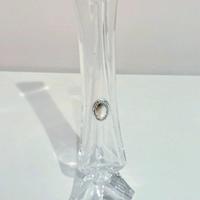 Vasetto monofiore in cristallo e argento 