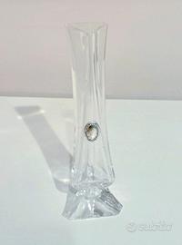 Vasetto monofiore in cristallo e argento 