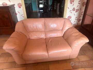 divano e poltrona di pelle