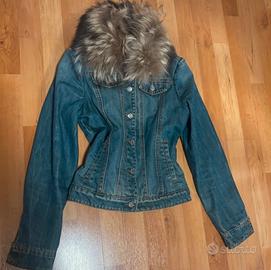 Giacca jeans Silvian Heach xs vera pelliccia