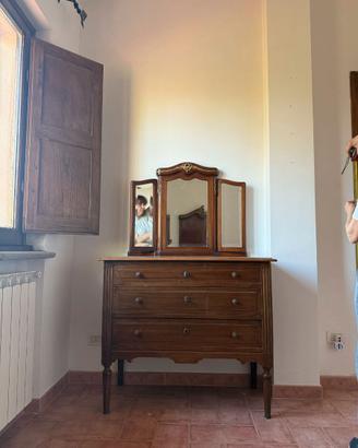 Set Comoncino con specchiera, comodini e spalliere