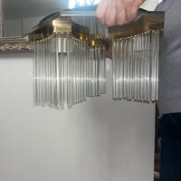 Applique Sciolari anni 70 in ottone e vetro