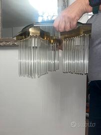 Applique Sciolari anni 70 in ottone e vetro