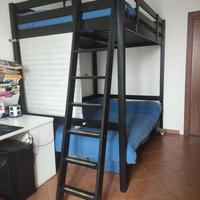 IKEA STORA Letto a soppalco nero usato (smontato)