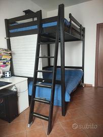 IKEA STORA Letto a soppalco nero usato (smontato)