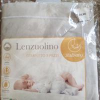 completo 3 pezzi lenzuoli per lettino Italbaby 