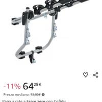 Portabici posteriore da auto
