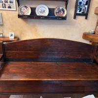 Panca/divano in legno massello con contenitore