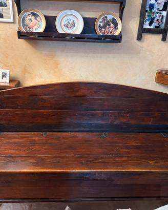 Panca/divano in legno massello con contenitore