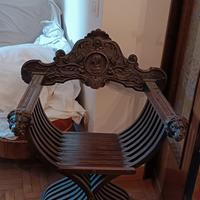 Sedia Savonarola antica originale primi '900