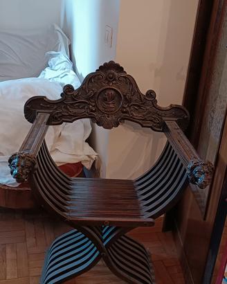 Sedia Savonarola antica originale primi '900