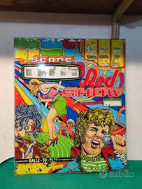 VETRO TESTA RED SHOW FLIPPER VINTAGE RECUPERO