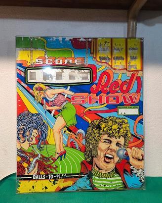 VETRO TESTA RED SHOW FLIPPER VINTAGE RECUPERO