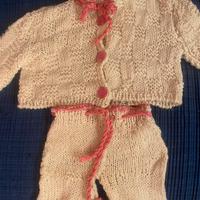 Completino neonato in pura lana Handmade