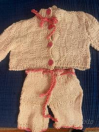 Completino neonato in pura lana Handmade