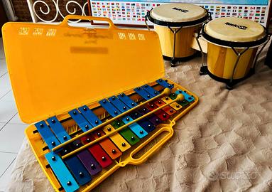 Set Musicale Rock Jam: Bonghi in Legno + Xilofono