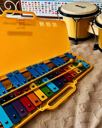 Set Musicale Rock Jam: Bonghi in Legno + Xilofono