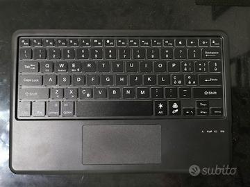 Tastiera Bluetooth slim nera e touchpad per tablet
