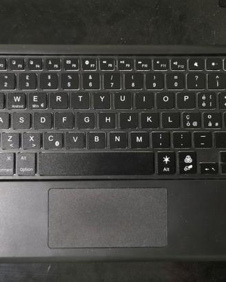 Tastiera Bluetooth slim nera e touchpad per tablet