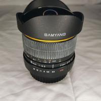Samyang 8mm attacco Canon